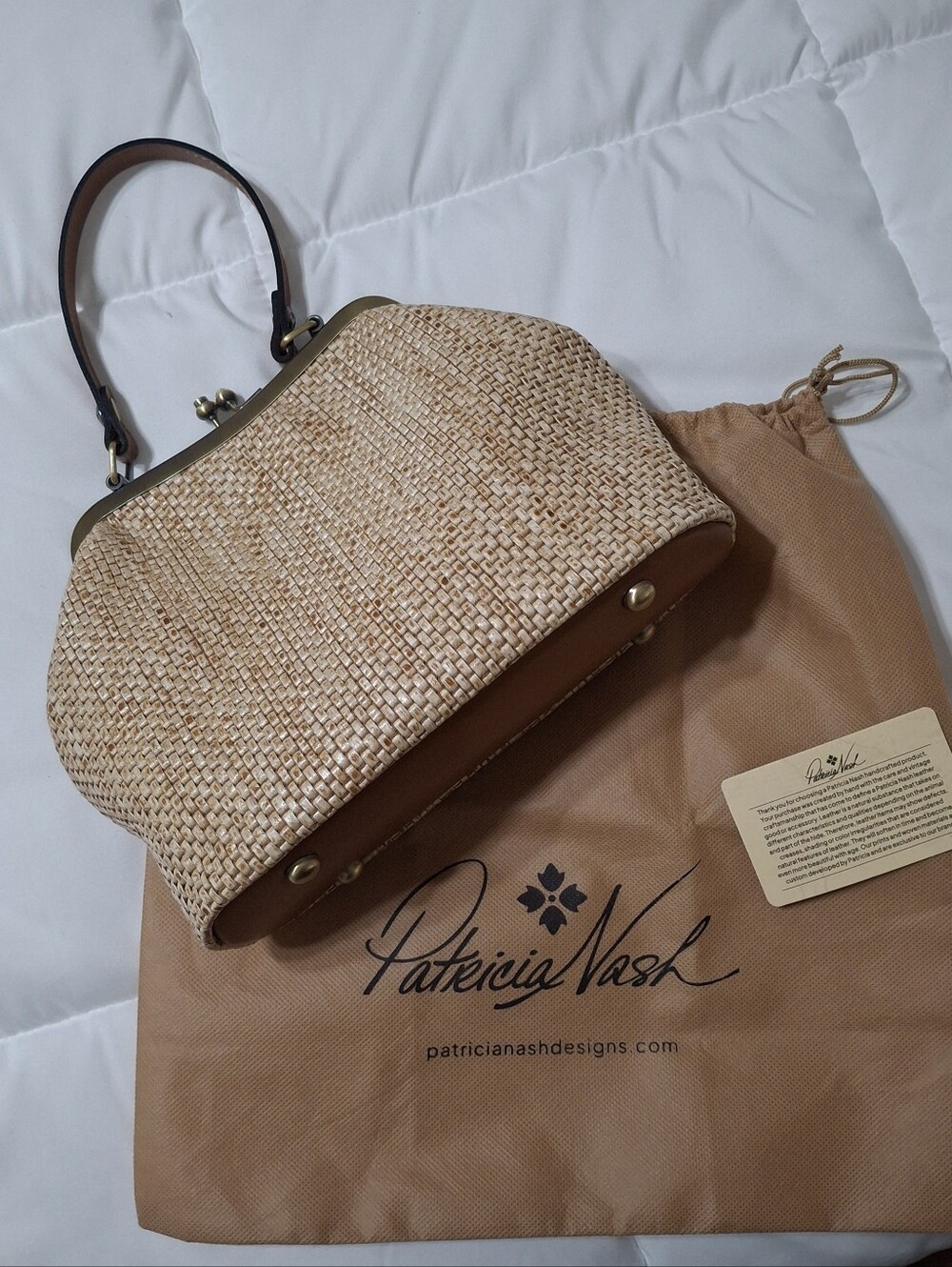 Patricia Nash Straw Woven Tote Bag - Picture 3 of 7
